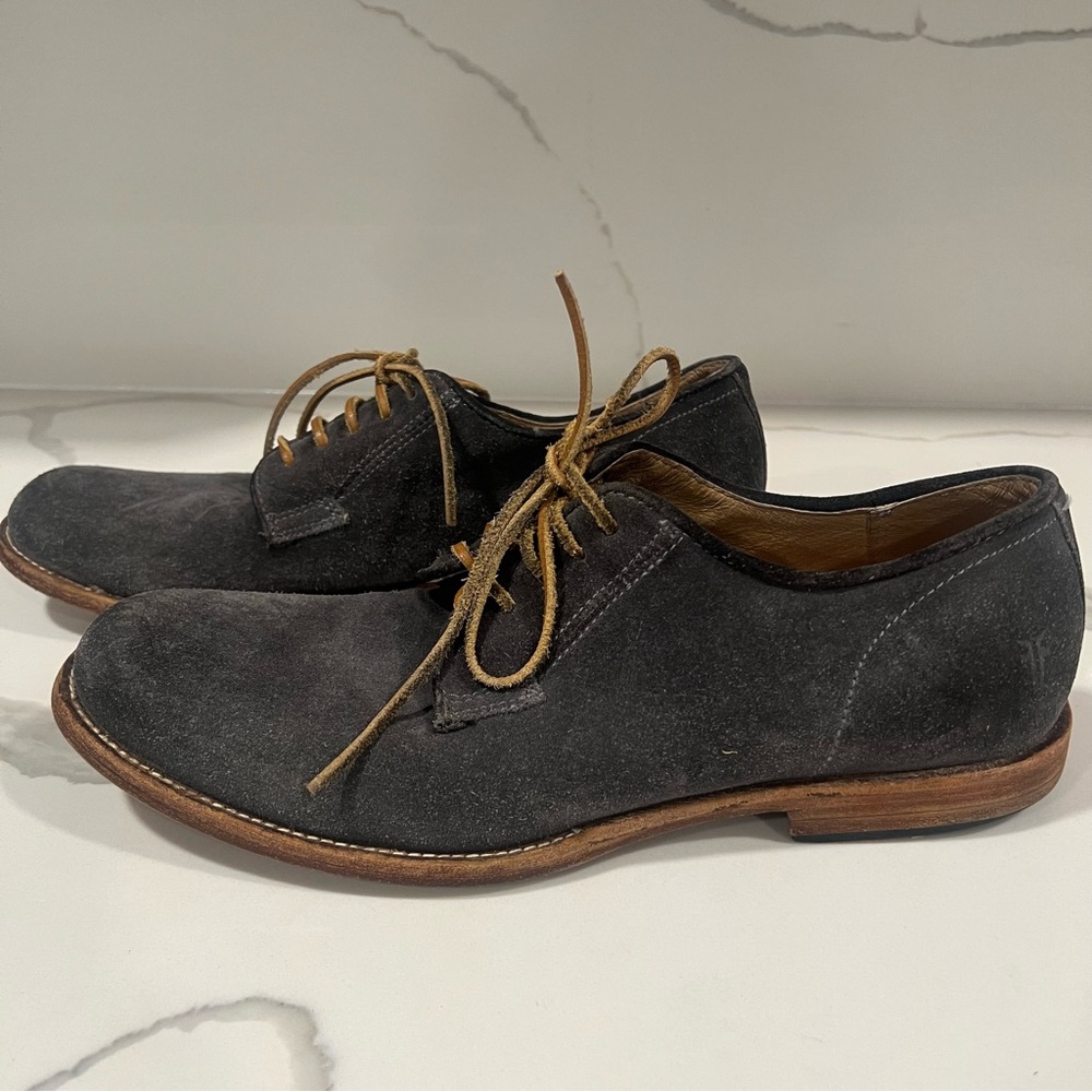 Frye Men's Gray Suede oxford Lace-Up Shoes size 10‎ D casual dress shoes